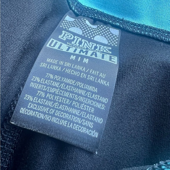 Victorias Secret PINK Medium Ultimate Fold Over Mesh Leggings Workout Yoga Gym - Picture 7 of 8